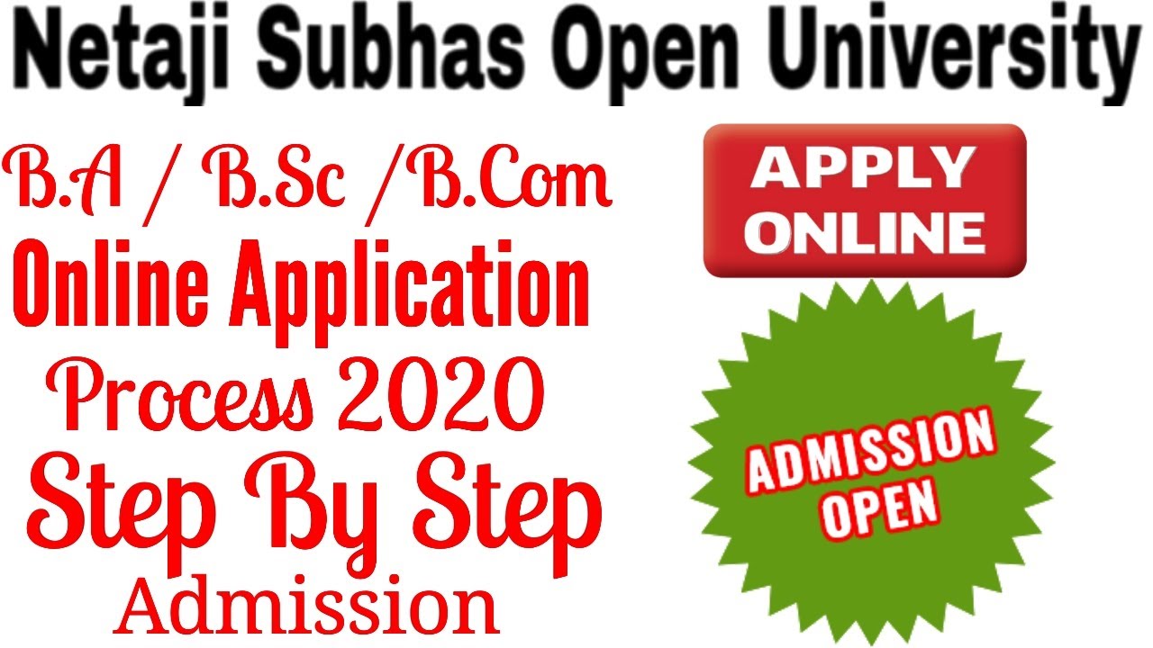 NSOU BDP Admission Form Fill up Full Process Step By Step || B.A / B.Sc / B.Com