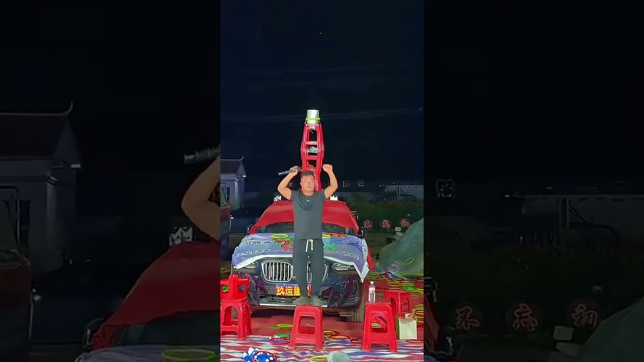 "Won the car with a ring toss—made it look easy! 🎯🚗 #VillageStar #WhatACrowd #ShowingOffTheSkills"