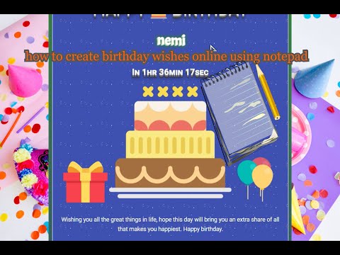 How to create birthday wishes online | using notepad | #hackhub.