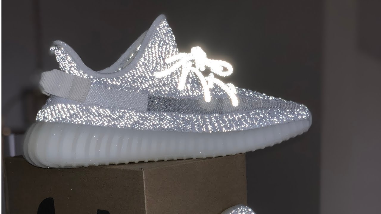 yeezy static reflective at night