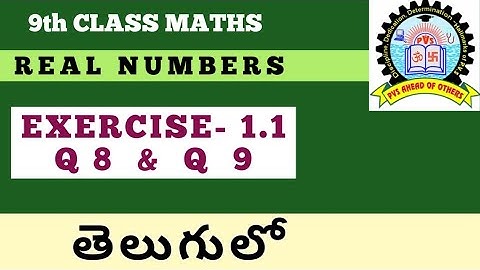 9th Class maths Real Numbers Exercise 1.1 in Telugu