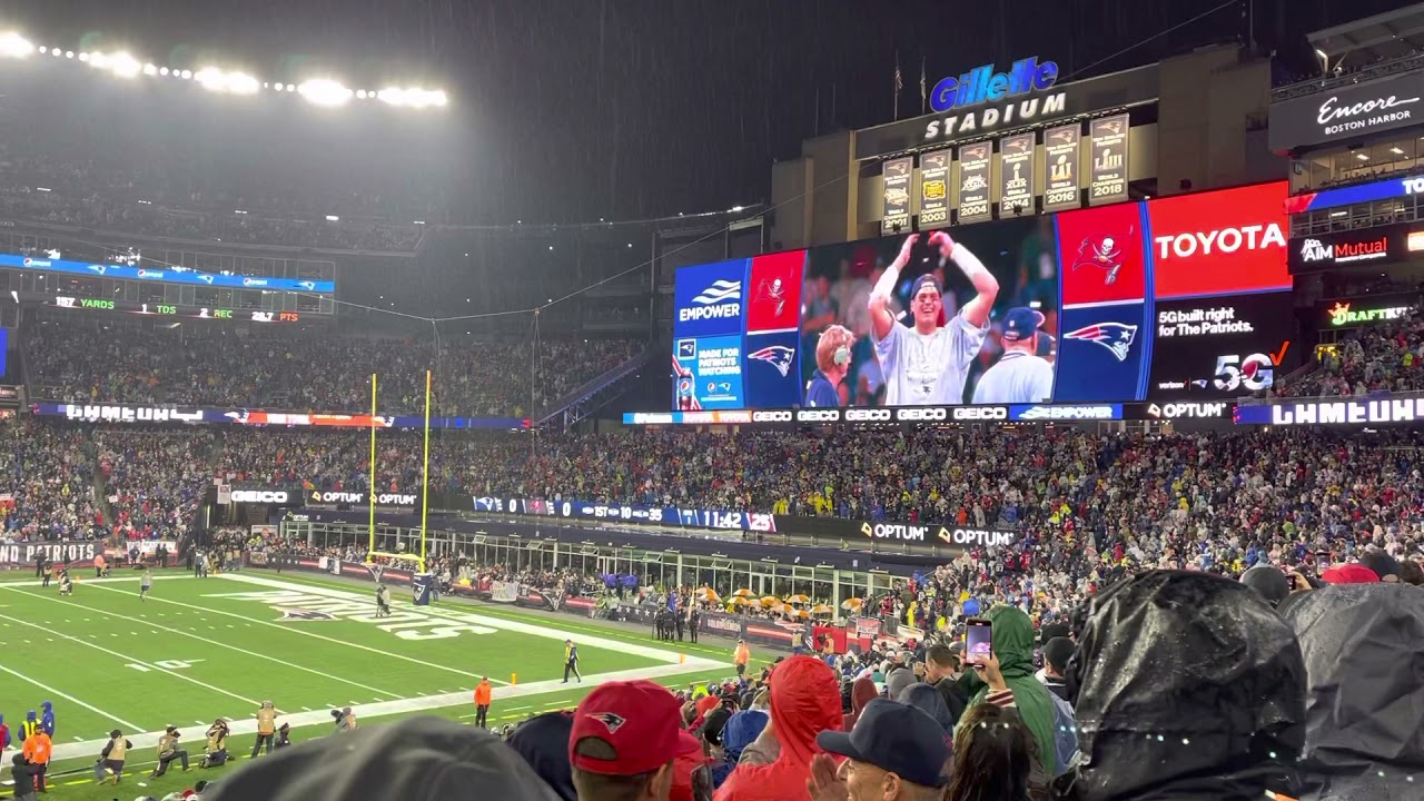 Tom Brady Returns To Gillette Stadium. Tribute And Walk Out