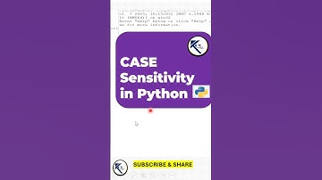 python is case sensitive  | Python is case sensitive when dealing with identifiers #shorts #python