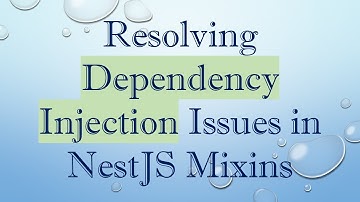 Resolving Dependency Injection Issues in NestJS Mixins