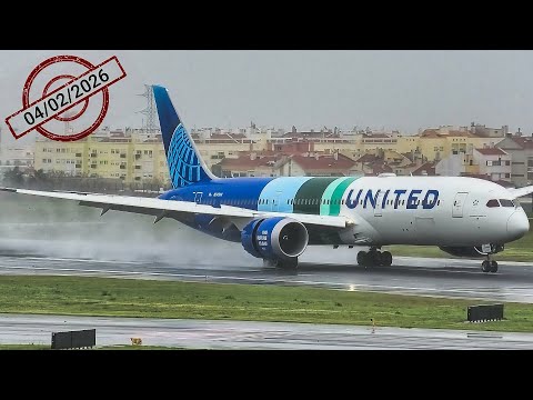 🔴 Lisbon Airport LIVE (Crosswind & Rain)