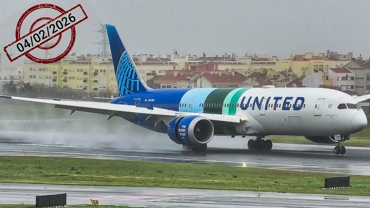 🔴 Lisbon Airport LIVE (Crosswind & Rain)