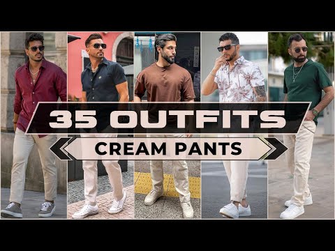 Trendy Light Cream Cargo Pants for Men