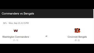 Bengals vs Commanders Week 3 - MONDAY NIGHT FOOTBALL !!! Game Preview