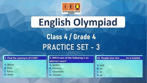 ENGLISH OLYMPIAD CLASS 4 PRACTICE PAPER 3