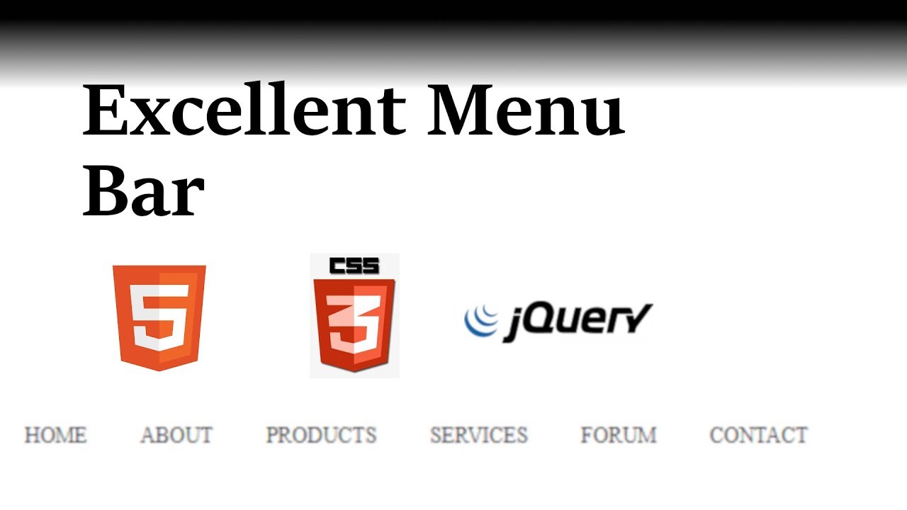 Menu Bar HTML CSS Jquery 2019 - YouTube