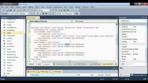 visual studio 2010 aspx cs label
