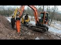 Flow testing excavators to run a hammer and breaking rocks