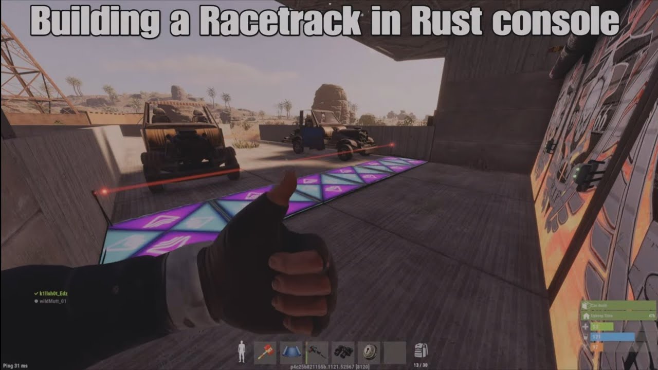 Rust Console PVE Racetrack Build - YouTube
