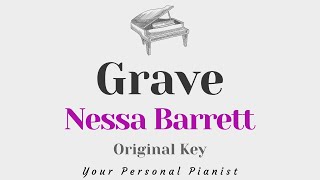 Grave - Nessa Barrett (Original Key Karaoke) - Piano Instrumental Cover with Lyrics Resimi