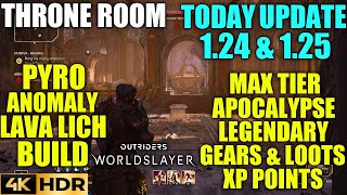 Throne Room Ascension XP Points OUTRIDERS WORLDSLAYER New Update 1.25 PS5 Pyromancer Build Gameplay