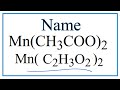 Understanding Acetate Ion and Manganese Compounds
