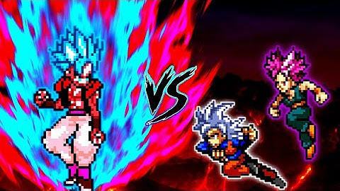 Gogeta TP V4 OP (all form) VS Goten MUI V2 OP & Trunks Ultra Ego V3 OP in Jump Force Mugen