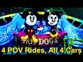 Mickey & Minnie's Runaway Railway 4 FULL POV Rides From All 4 Cars at Disney's Hollywood Studios