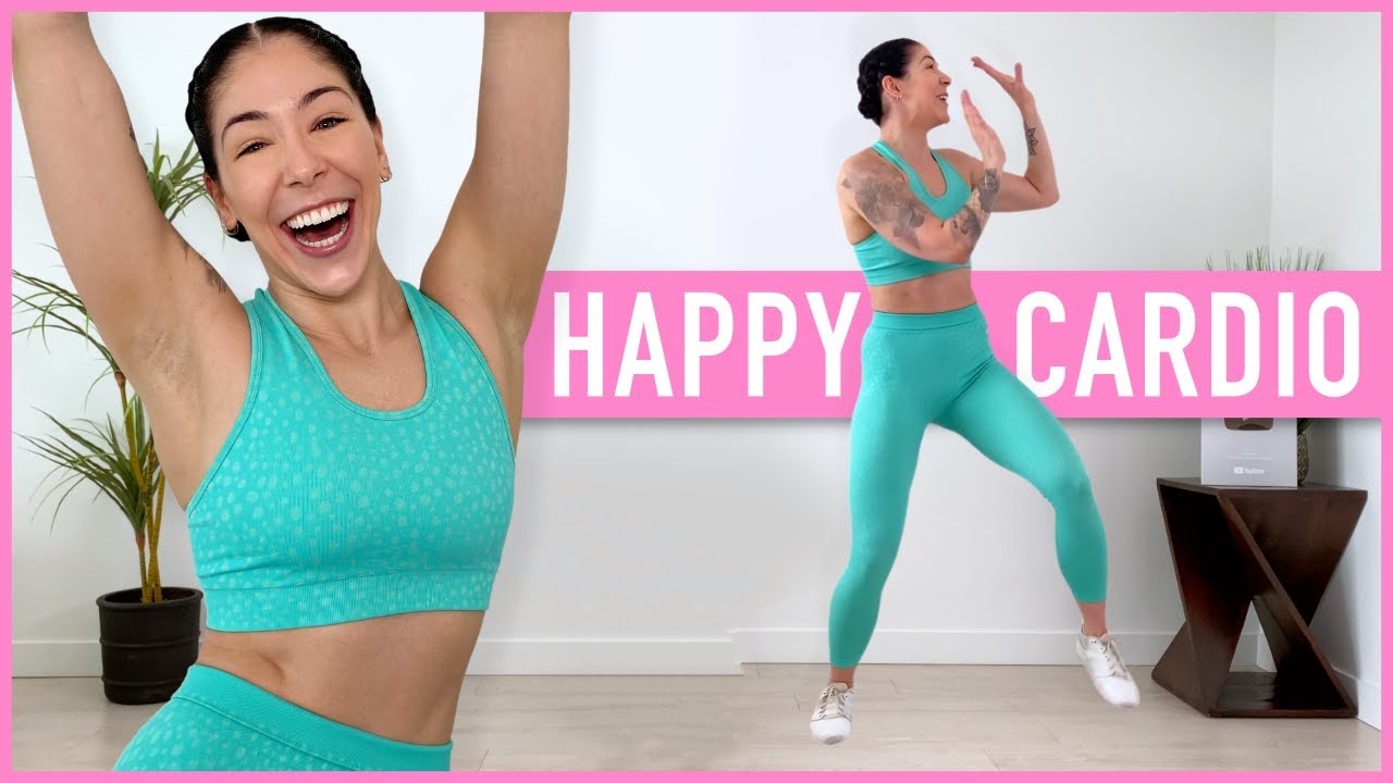 40 MIN HAPPY CARDIO WORKOUT (Apartment Friendly/3,500 Steps) YouTube