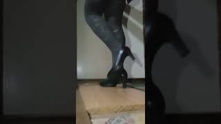 New Year Tapping 🥂 Black Heels &amp; Patterned Tights ASMR