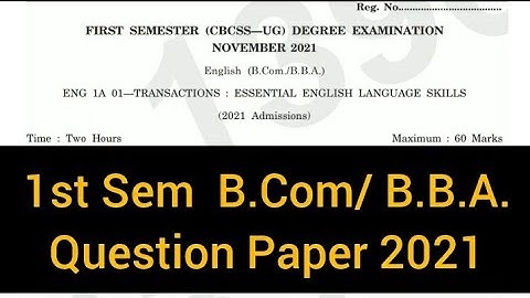 TRANSACTIONS : ESSENTIAL ENGLISH LANGUAGE SKILLS      |     1st Sem  B.Com. / B.B.A.   2021 #calicut