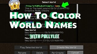 Minecraft Tutorial- How to Color World Names | Pollylee