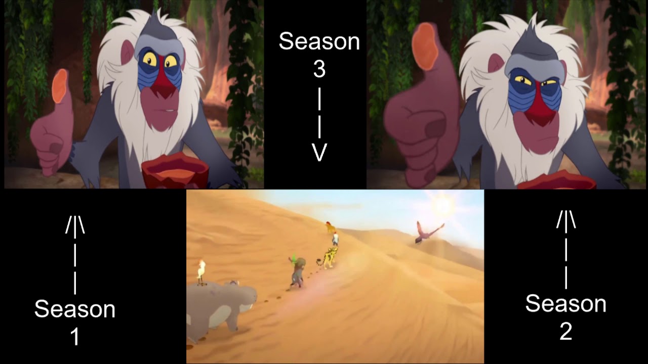 The Lion Guard Theme ( Side by Side by Side Comparison) All 3 Seasons
