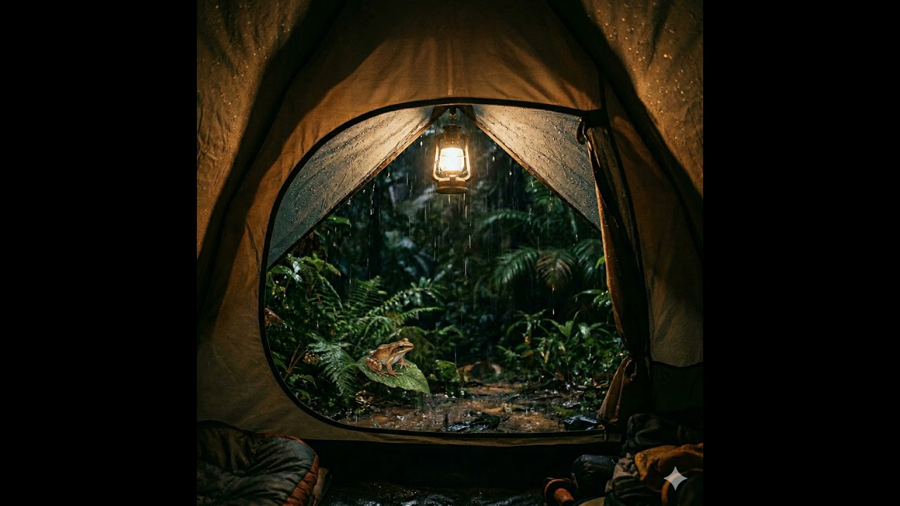 10h RAIN on Tent and COQUI Sounds | NO Ads | Camping in Rainforest | Hawaii ASMR