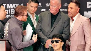 FURIOUS Canelo ALMOST FIGHTS Oscar De La Hoya after diss at final press conference! Resimi