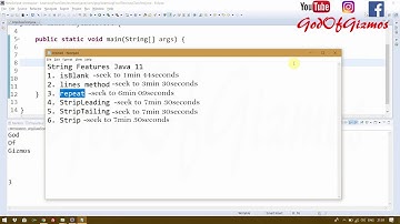 Latest Java 11 Tutorial - New String Features - isBlank, Lines, Repeat, Strip(ALL)