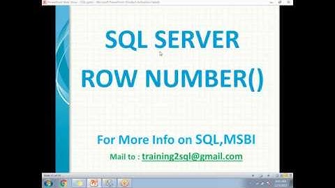 SQL ROW NUMBER Functions | Row Number in SQL Server
