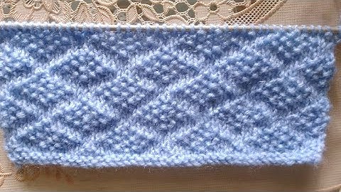 Embossed diamond knitting pattern for Blanket, sweater, jacket,scarf. only knit and purl.
