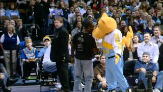 Fan out flips Rocky the Mascot