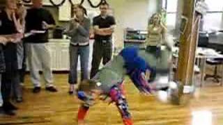 Chicago Transformer Attempts Breakdance Moves in Dance Competition