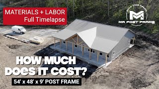 Barndominium Material Cost + Labor + Full Timelapse | 54