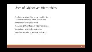 Uses Abuses Objectives Hierarchies short