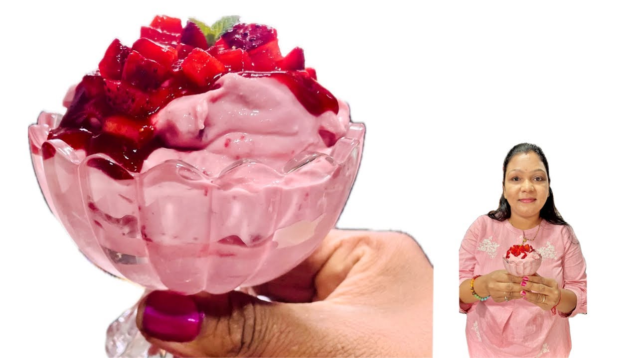CREAMY STRABERRY SHRIKHAND | YOGURT RECIPE | TASTY SHRIKHAND |  आसान स्ट्रॉबेरी श्रीखंड । chef Payal