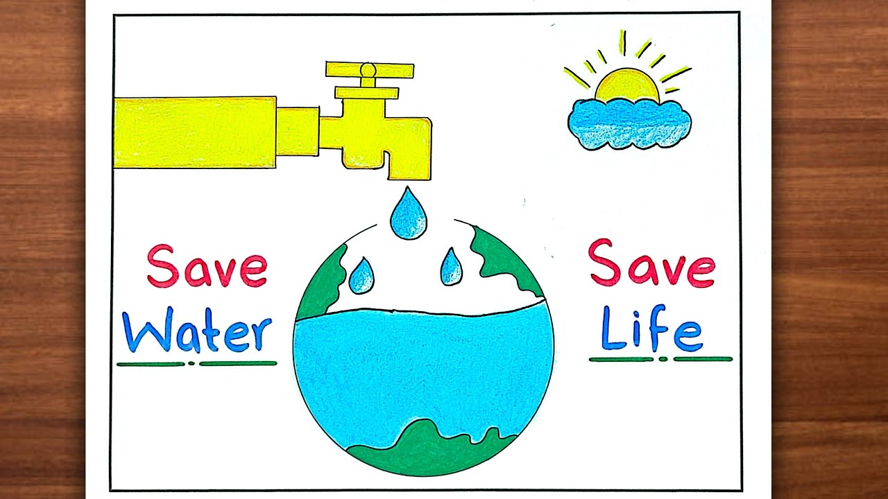 Save Water Save Life Simple Drawing | Save Water Drawing | Save Water Drawing Chart