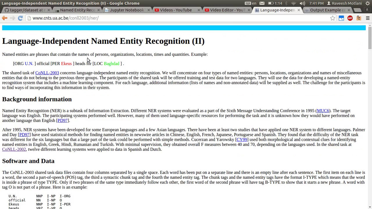example of recognition