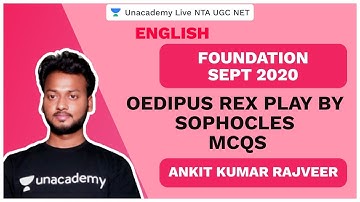 UGC NET SEP 2020 | Oedipus Rex Play by Sophocles MCQs | English | AKS Rajveer | Unacademy Live