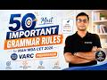Top 50 Most Important Grammar Rules for MAH MBA CET 2026 VARC Preparation