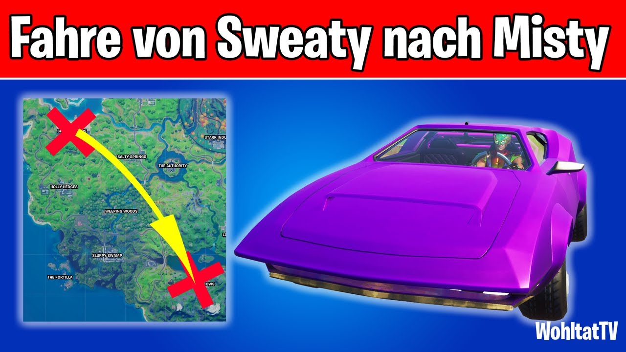 Fahre mit einem Auto von Sweaty Sands nach Misty Meadows in unter 4