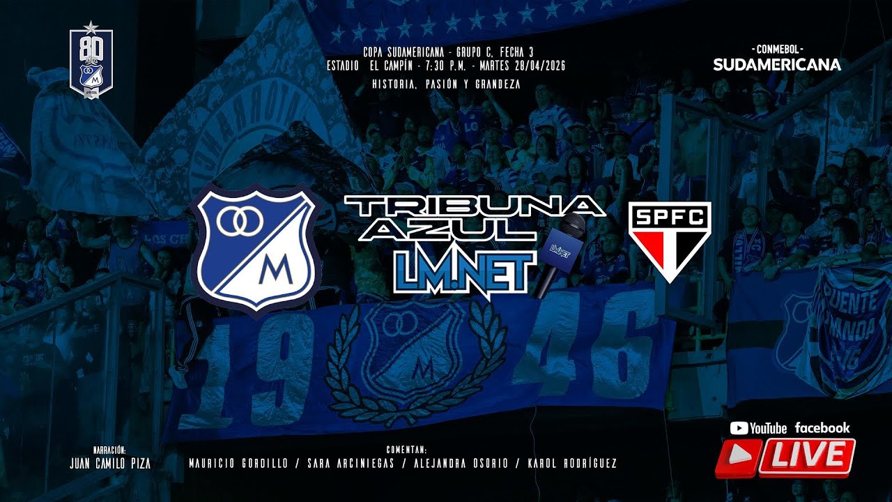 ¡EN VIVO! MILLONARIOS VS SAO PAULO - COPA SUDAMERICANA 2026 - 28/04 ...