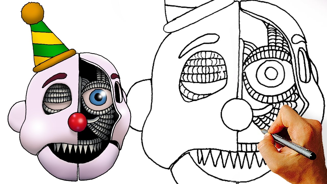 How To Draw Ennard Half Face Fnaf Sister Location Youtube