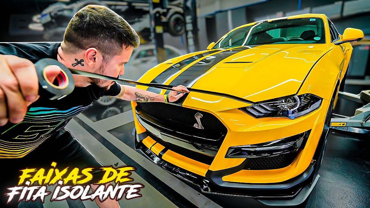FIZ DE FITA ISOLANTE AS FAIXAS DO MUSTANG
