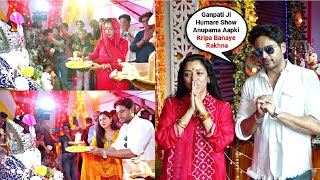 Rupali Ganguly And Gaurav Khanna #MaAn Ganpati Celebration On Anupama Set