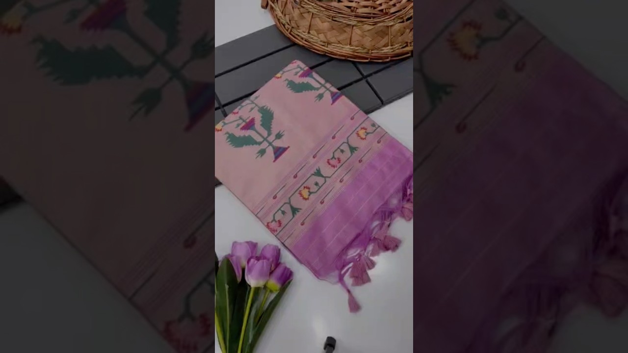 Soft Tussar Silk Pastel Paithani Saree