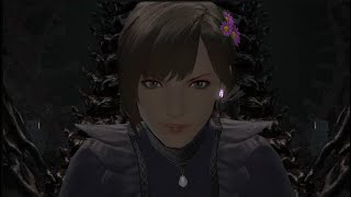 FFXIV: In from the cold - Rowena in her purple bunisess outfit