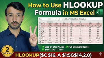 Most Important Excel HLOOKUP Formula | Office & Data Entry Use