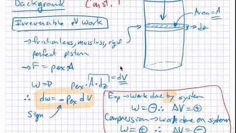 Irreversible and reversible expansion/compression pV work.